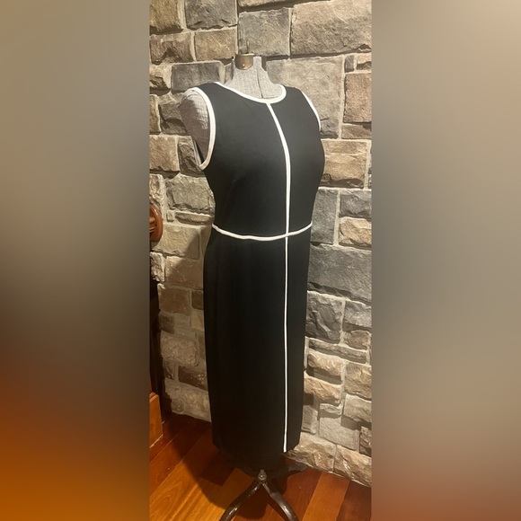 Eloquii Black Dress with White Accents -14 - Picture 2 of 7